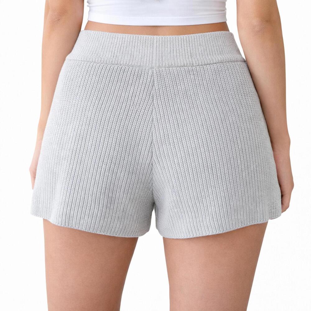 NWT Rachel Parcell Pull On Sweater Shorts Harbor Mist Gray Drawstring Size M - Picture 2 of 5